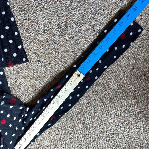 Talbots Pure Merino Wool Black Red & White Poker dots Sweater Women Size M - Picture 3 of 6